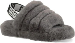 UGG Kids Fluff Yeah Slide -Ugg ugg childrens kids fluff yeah slide charcoal 1098494k chrc 37033.1647038453