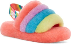 UGG Kids Fluff Yeah Slide -Ugg ugg childrens kids fluff yeah slide peach bliss multi 1124925k pbmt 20682.1647038453