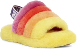 UGG Kids Fluff Yeah Slide -Ugg ugg kids fluff yeah slide yellow rainbow 1116157k yrnb 08423.1647038454