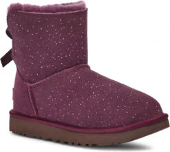 UGG Women's Mini Bailey Bow Metallic Spots 7 UGG Women's Mini Bailey Bow Metallic Spots -Ugg ugg womens mini bailey bow metallic spots pinot noir 1134135 pnr 74628.1666877473